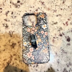 Floral Phone Case - Black and Orange